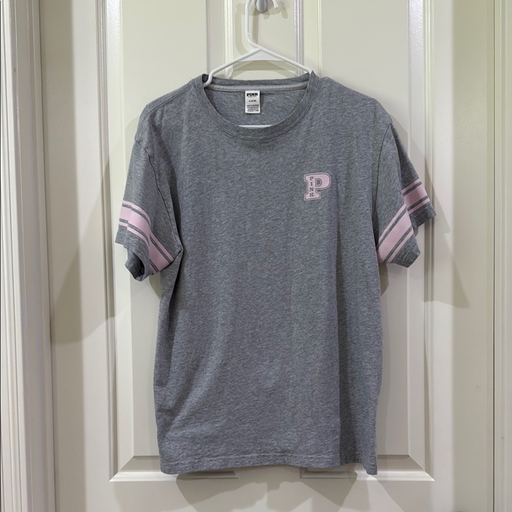 PINK Victoria's Secret Gray Campus Crew Tshirt